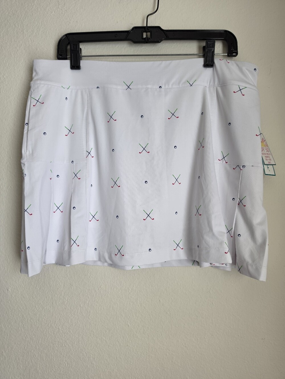 New Lillie Green Sport Skort Size Large Golf Tennis White Pink Blue